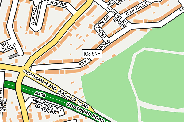 IG8 9NF map - OS OpenMap – Local (Ordnance Survey)