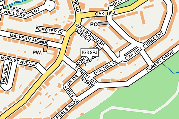 IG8 9PJ map - OS OpenMap – Local (Ordnance Survey)