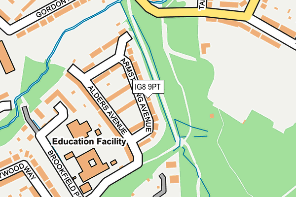 IG8 9PT map - OS OpenMap – Local (Ordnance Survey)