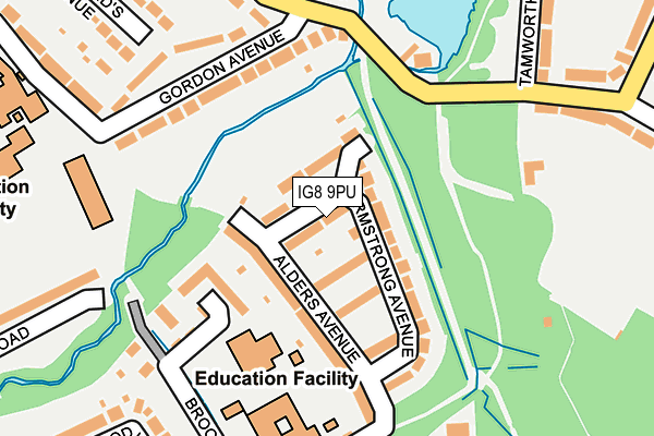 IG8 9PU map - OS OpenMap – Local (Ordnance Survey)