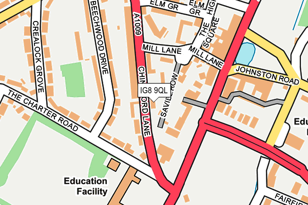 IG8 9QL map - OS OpenMap – Local (Ordnance Survey)