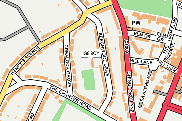 IG8 9QY map - OS OpenMap – Local (Ordnance Survey)