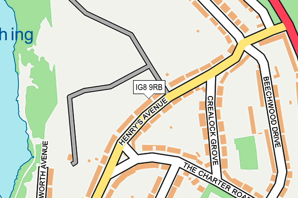 IG8 9RB map - OS OpenMap – Local (Ordnance Survey)