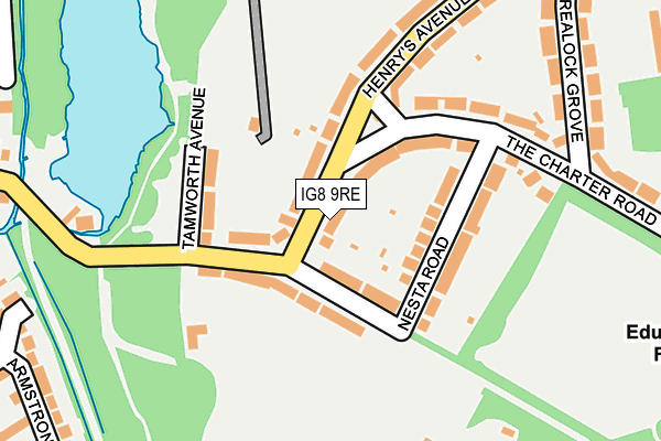 IG8 9RE map - OS OpenMap – Local (Ordnance Survey)