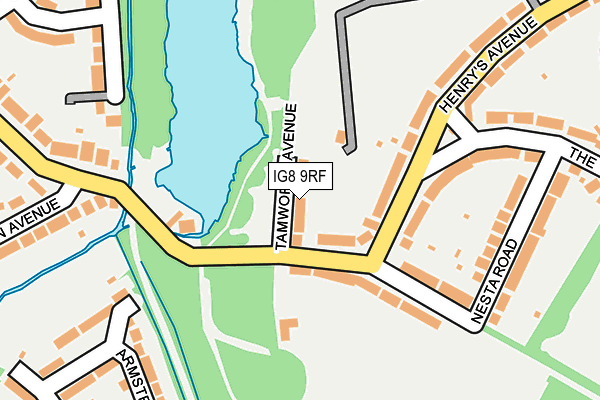 IG8 9RF map - OS OpenMap – Local (Ordnance Survey)