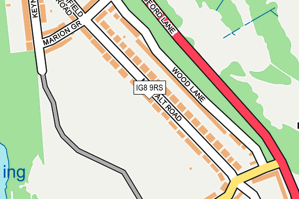 IG8 9RS map - OS OpenMap – Local (Ordnance Survey)