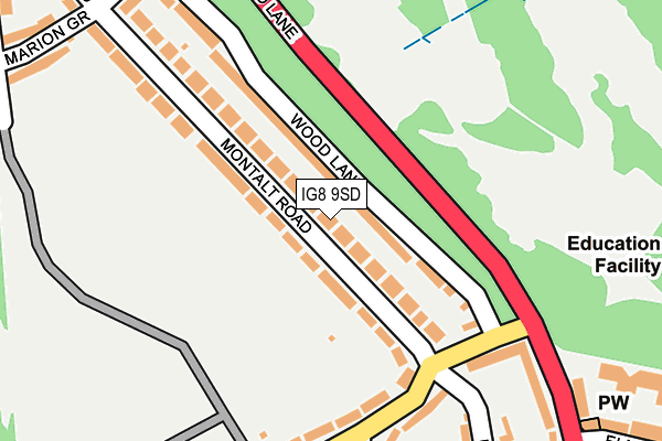 IG8 9SD map - OS OpenMap – Local (Ordnance Survey)