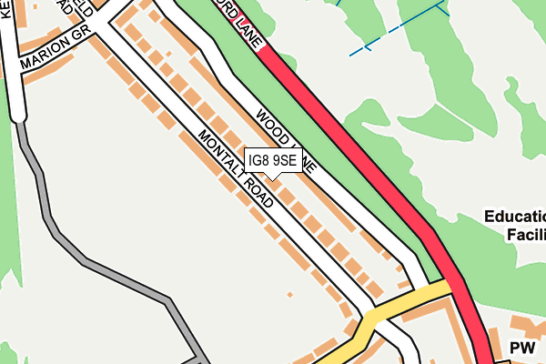 IG8 9SE map - OS OpenMap – Local (Ordnance Survey)