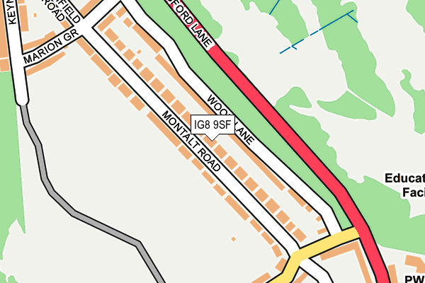 IG8 9SF map - OS OpenMap – Local (Ordnance Survey)