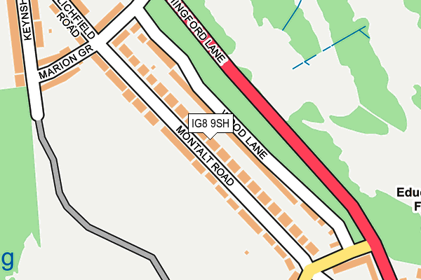 IG8 9SH map - OS OpenMap – Local (Ordnance Survey)