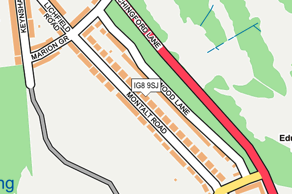 IG8 9SJ map - OS OpenMap – Local (Ordnance Survey)