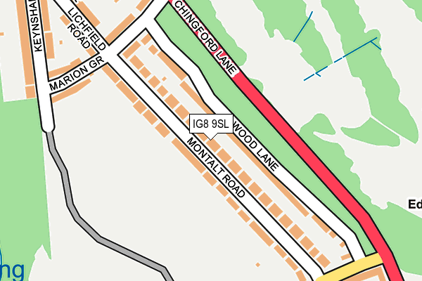 IG8 9SL map - OS OpenMap – Local (Ordnance Survey)