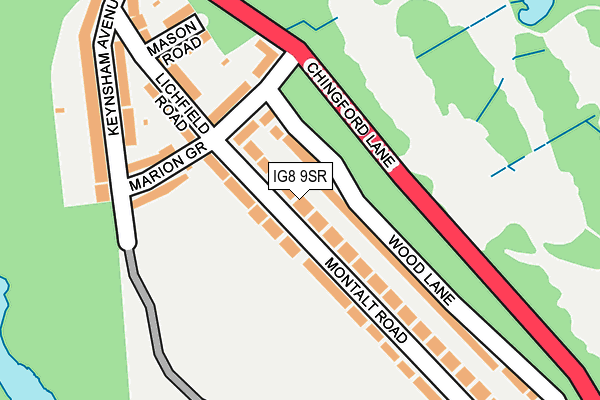 IG8 9SR map - OS OpenMap – Local (Ordnance Survey)