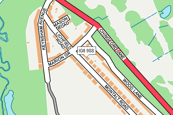 IG8 9SS map - OS OpenMap – Local (Ordnance Survey)