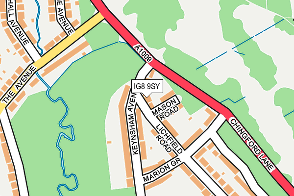 IG8 9SY map - OS OpenMap – Local (Ordnance Survey)