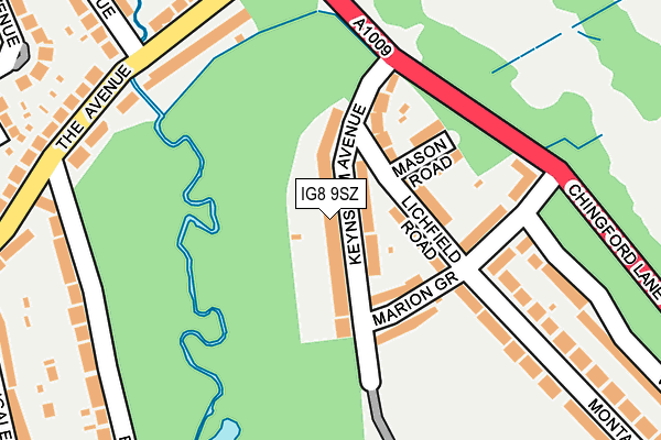 IG8 9SZ map - OS OpenMap – Local (Ordnance Survey)