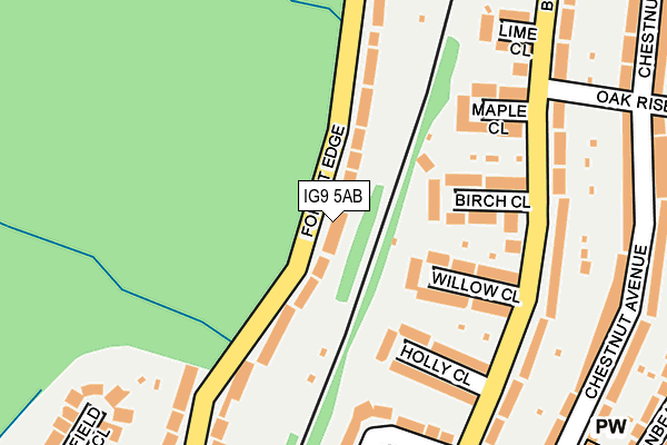 IG9 5AB map - OS OpenMap – Local (Ordnance Survey)