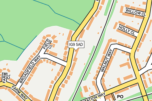 IG9 5AD map - OS OpenMap – Local (Ordnance Survey)