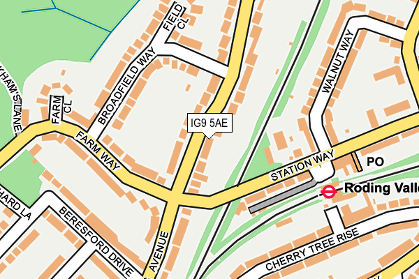 IG9 5AE map - OS OpenMap – Local (Ordnance Survey)
