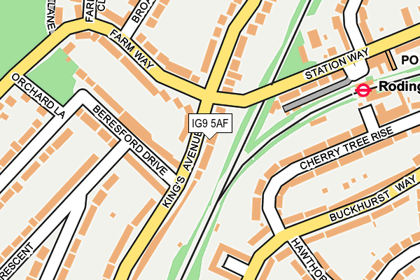 IG9 5AF map - OS OpenMap – Local (Ordnance Survey)