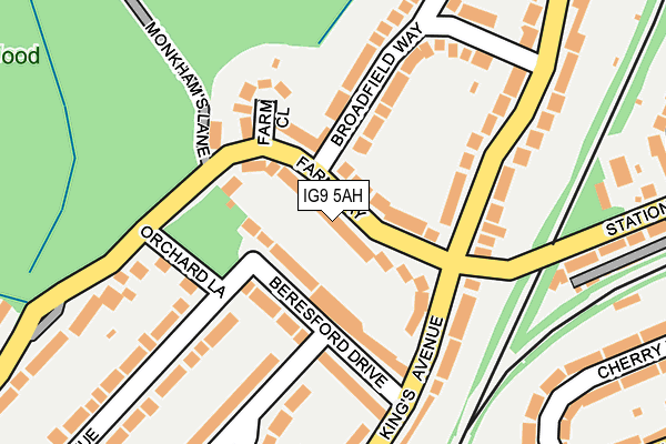 IG9 5AH map - OS OpenMap – Local (Ordnance Survey)