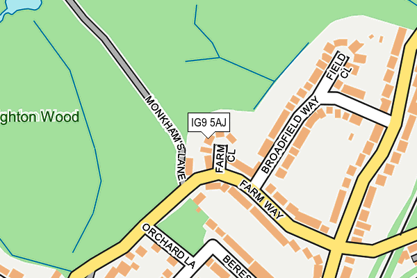 IG9 5AJ map - OS OpenMap – Local (Ordnance Survey)
