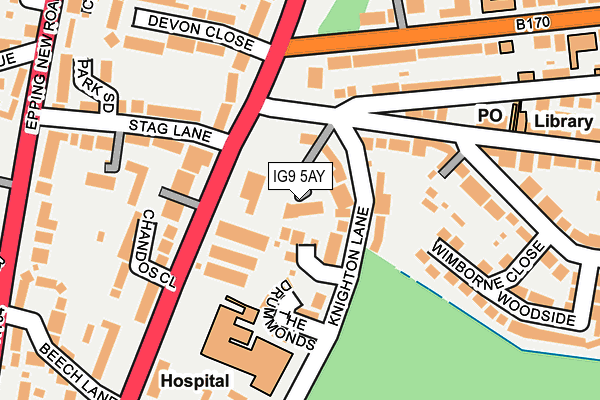 IG9 5AY map - OS OpenMap – Local (Ordnance Survey)