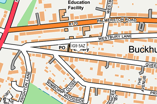 IG9 5AZ map - OS OpenMap – Local (Ordnance Survey)