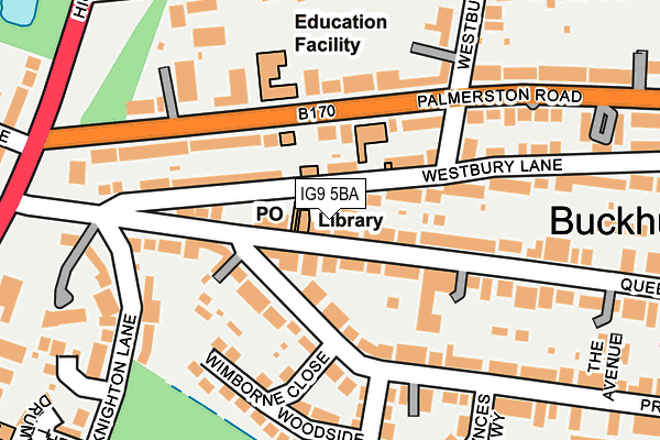 IG9 5BA map - OS OpenMap – Local (Ordnance Survey)