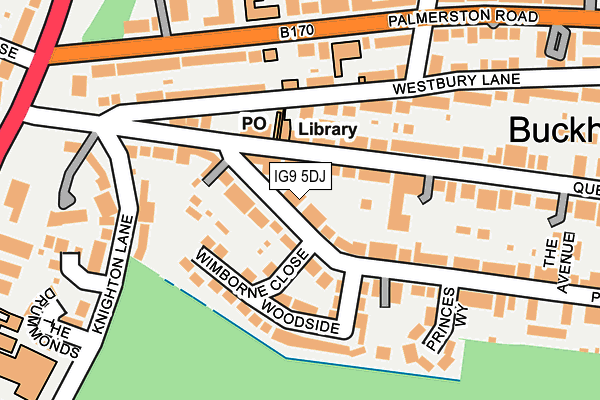 IG9 5DJ map - OS OpenMap – Local (Ordnance Survey)