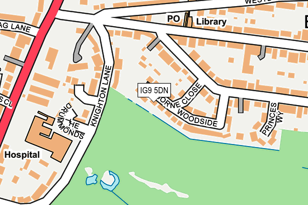 IG9 5DN map - OS OpenMap – Local (Ordnance Survey)