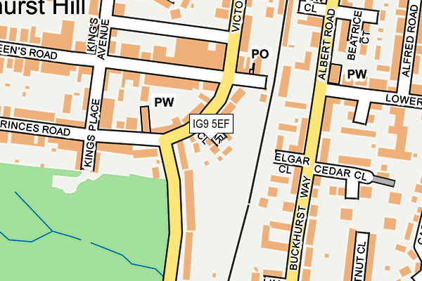 IG9 5EF map - OS OpenMap – Local (Ordnance Survey)