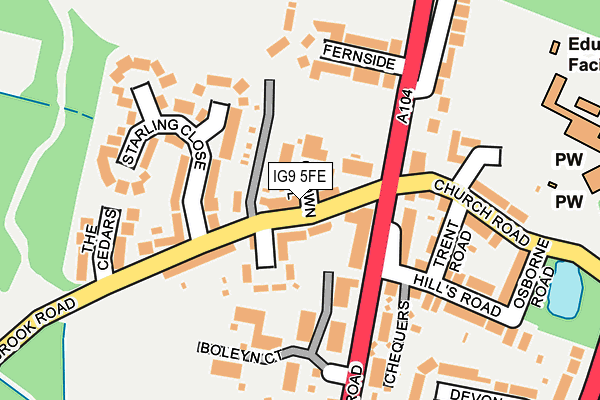 IG9 5FE map - OS OpenMap – Local (Ordnance Survey)