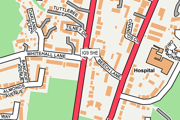 IG9 5HE map - OS OpenMap – Local (Ordnance Survey)