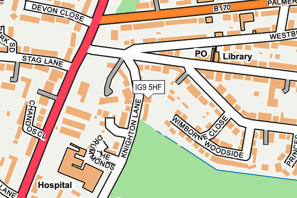 IG9 5HF map - OS OpenMap – Local (Ordnance Survey)