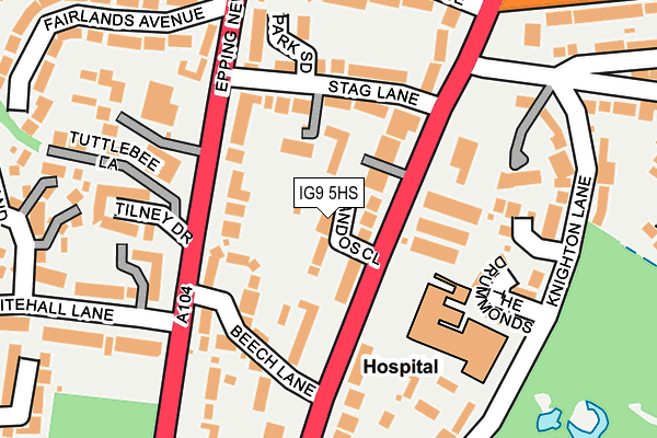 IG9 5HS map - OS OpenMap – Local (Ordnance Survey)