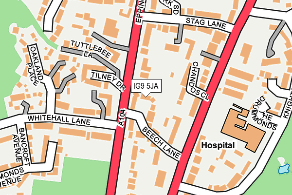 IG9 5JA map - OS OpenMap – Local (Ordnance Survey)