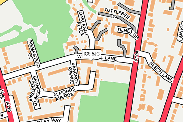 IG9 5JG map - OS OpenMap – Local (Ordnance Survey)