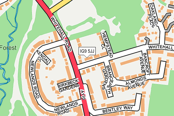 IG9 5JJ map - OS OpenMap – Local (Ordnance Survey)