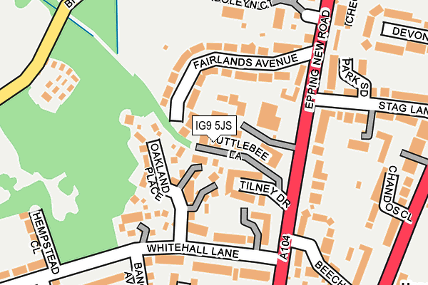 IG9 5JS map - OS OpenMap – Local (Ordnance Survey)