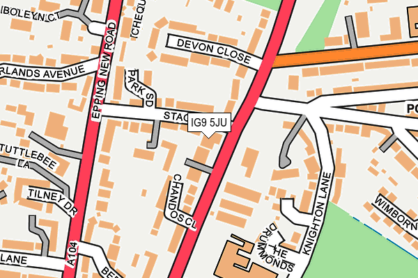 IG9 5JU map - OS OpenMap – Local (Ordnance Survey)