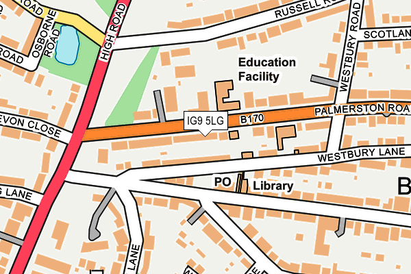 IG9 5LG map - OS OpenMap – Local (Ordnance Survey)
