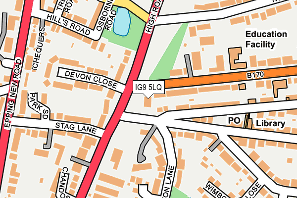 IG9 5LQ map - OS OpenMap – Local (Ordnance Survey)
