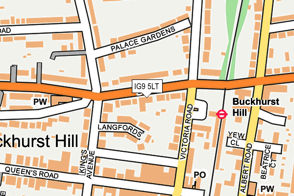 IG9 5LT map - OS OpenMap – Local (Ordnance Survey)