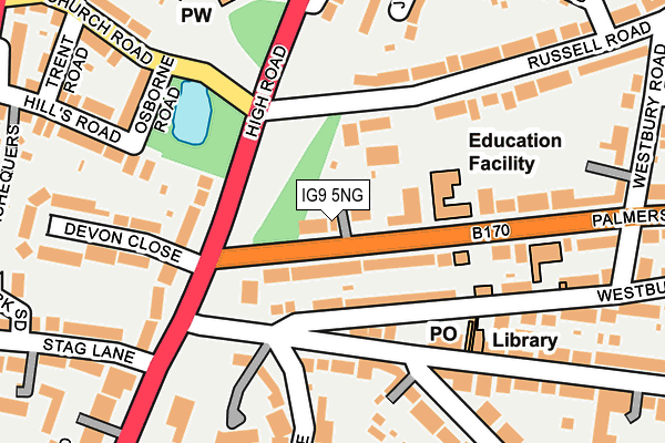 IG9 5NG map - OS OpenMap – Local (Ordnance Survey)