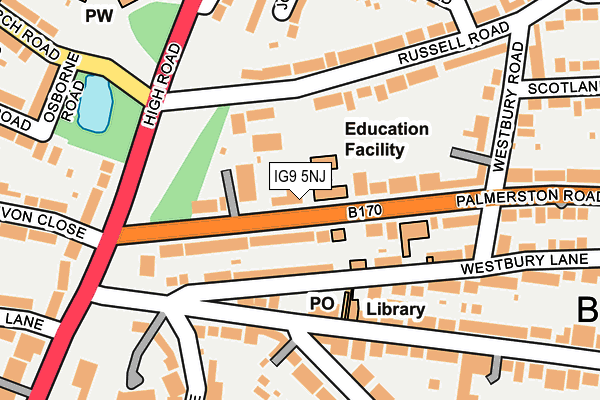IG9 5NJ map - OS OpenMap – Local (Ordnance Survey)