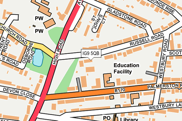 IG9 5QB map - OS OpenMap – Local (Ordnance Survey)