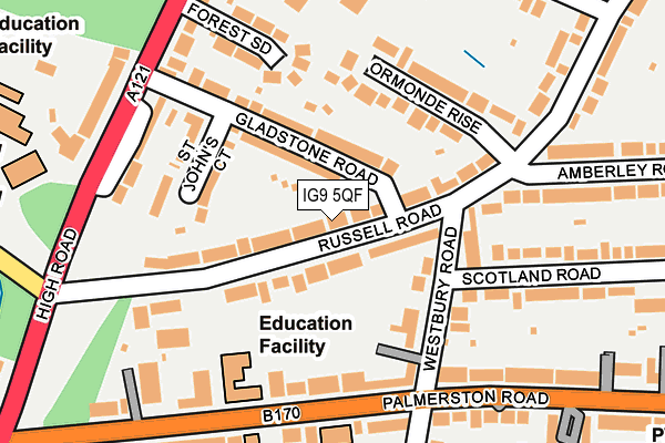 IG9 5QF map - OS OpenMap – Local (Ordnance Survey)