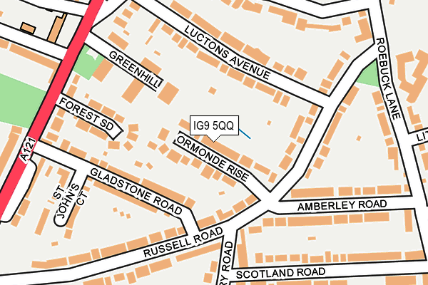 IG9 5QQ map - OS OpenMap – Local (Ordnance Survey)