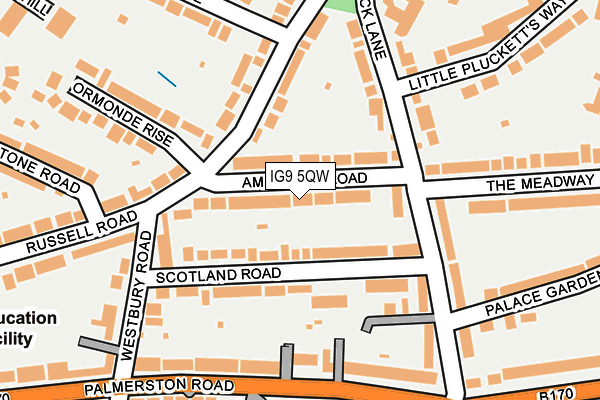 IG9 5QW map - OS OpenMap – Local (Ordnance Survey)